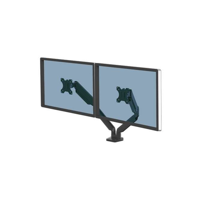 Support 2 ecrans FELLOWS 8042501  Bras porte-écran double Platinum Série noir