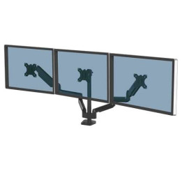Support 3 ecrans FELLOWS 8042601  Bras porte-écran double Platinum Série noir