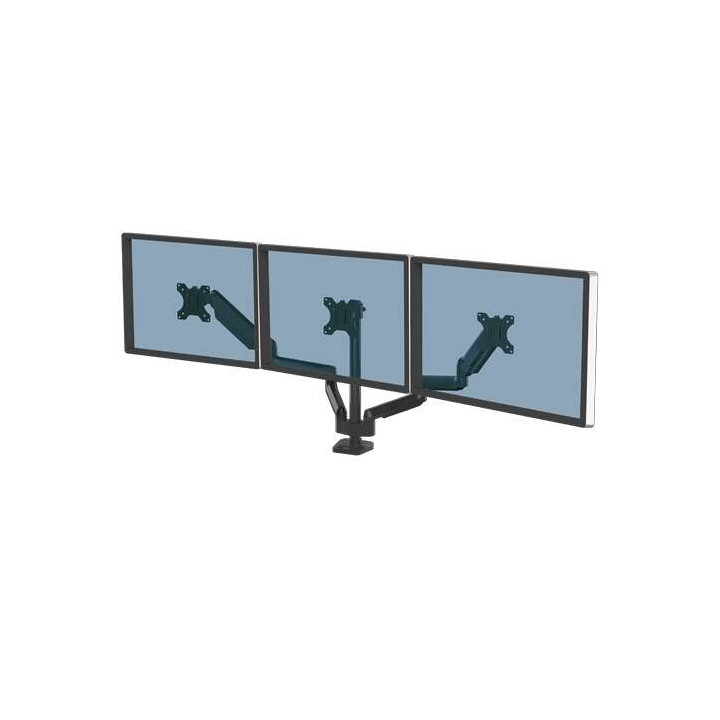 Support 3 ecrans FELLOWS 8042601  Bras porte-écran double Platinum Série noir