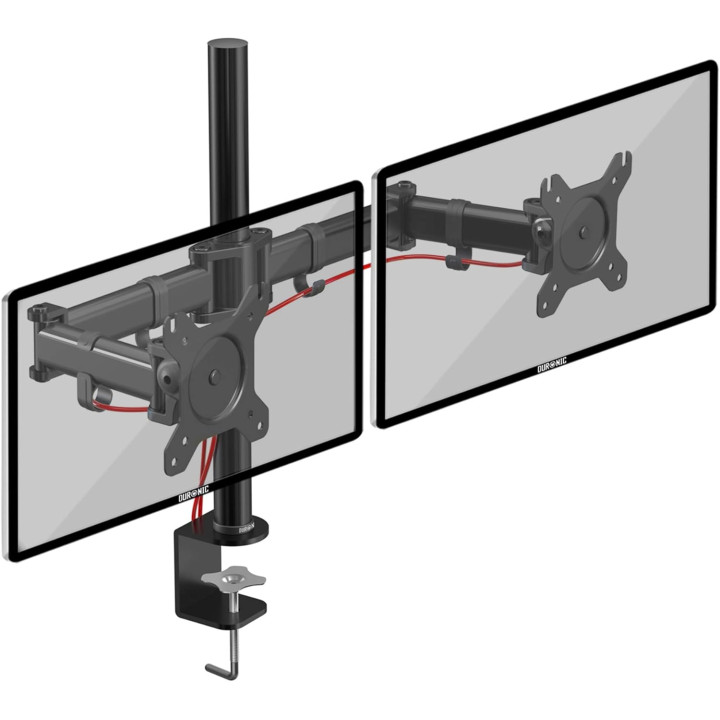 Support 2 ecrans DURONIC DM252 BK max 27p  pince bureau
