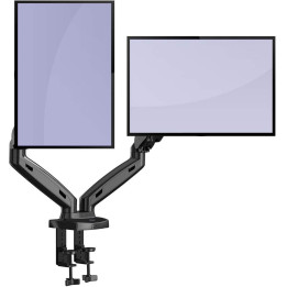 Support 2 ecrans articules independants H-B D-G  max 32p  pince bureau