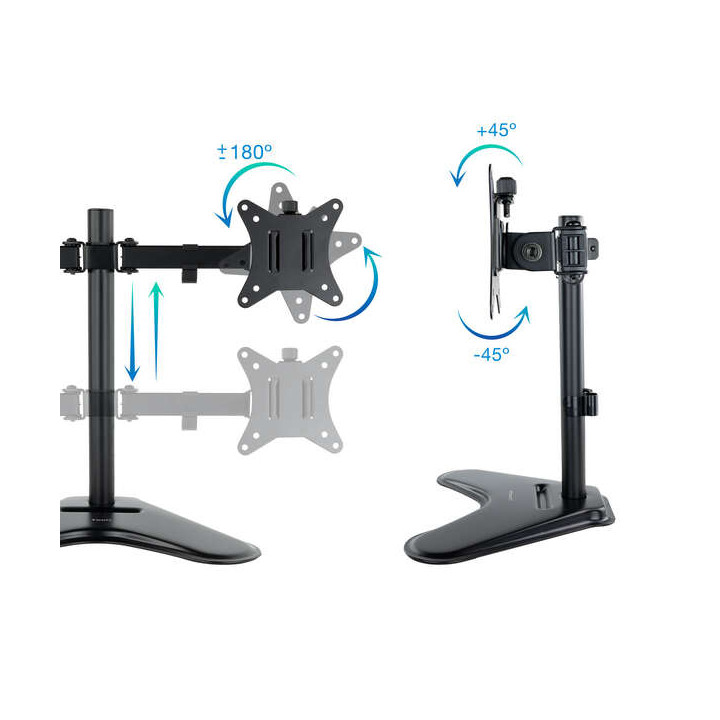 Support bureau pied  2 ecrans horizontaux H-B D-G  max 32p 9kg