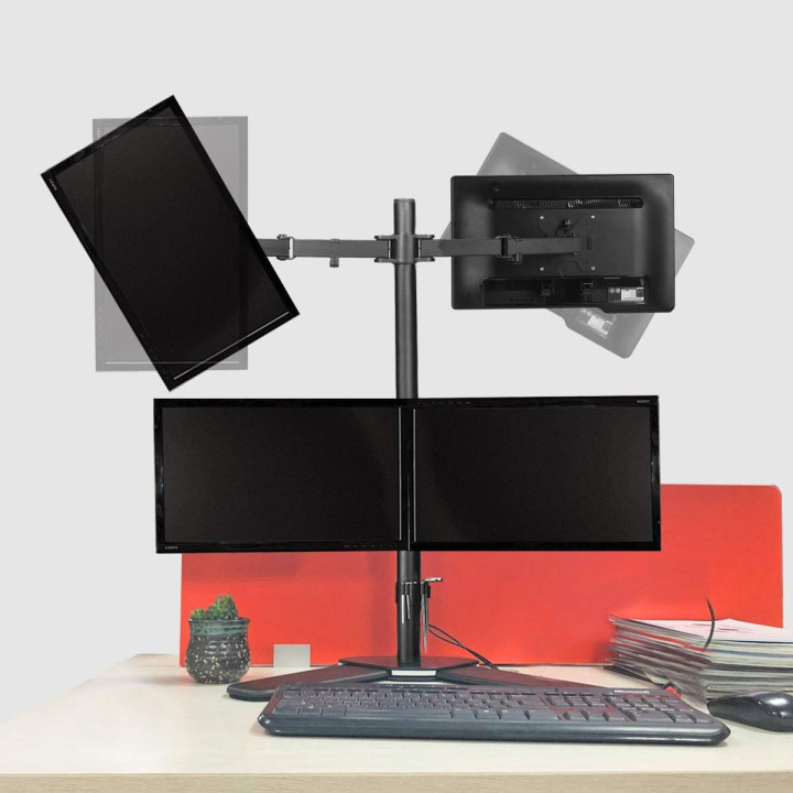 Support 4 ecrans  pied bureau  max 27p ML-6884