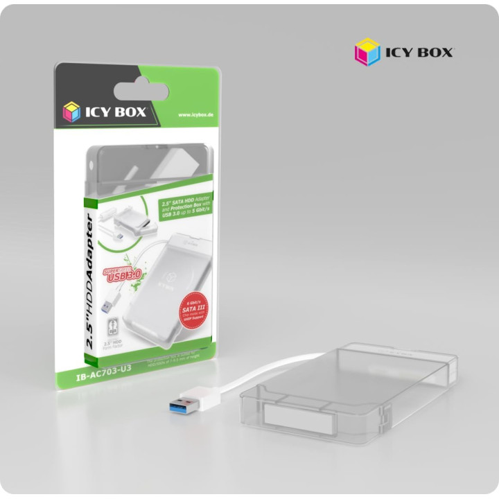Boitier externe 2.5 sata / USB3.0 transparent ICI BOX IB-AC703-U3