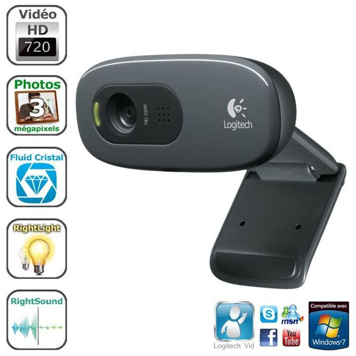 Webcam LOGITECH C270 HD avec micro  960-001063