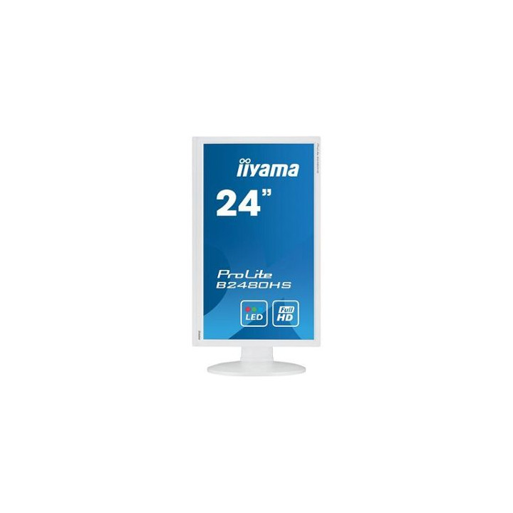 Ecran 24 IIYAMA B2480HS-W2 1920x1080 mat 80hz 1ms hdmi vga OCCASION PIVOT BLANC