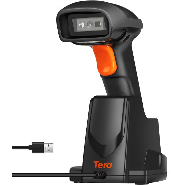 Douchette sans fil  QR Code + code barre 2.4ghz avec socle chargeur