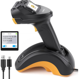 Douchette sans fil bluetooth support chargeur mains libres QRcode code barre