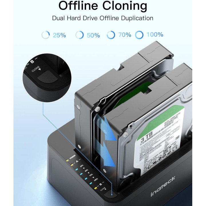 Dock duplication USB 3.0 SATA 2.5 3.5 CLONE
