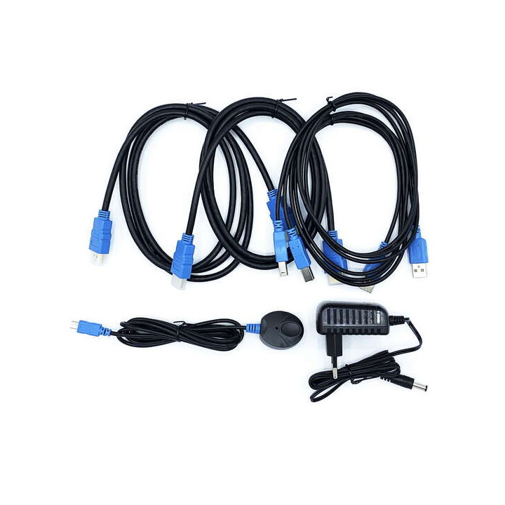 KVM 2 ports  hdmi4K 60Hz  usb avec cables et alim