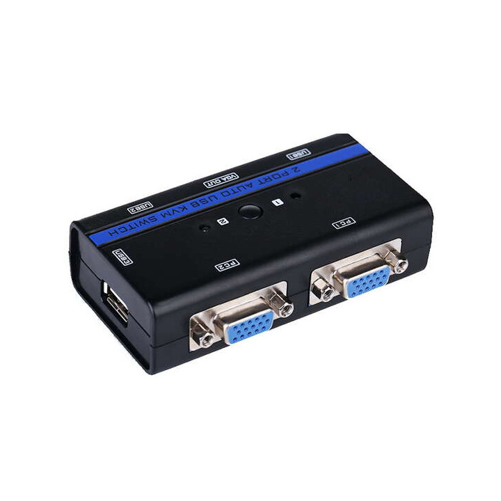 KVM 2 ports  vga usb avec cables