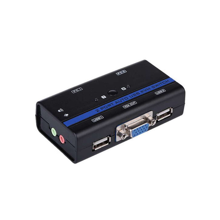 KVM 2 ports  vga usb avec cables