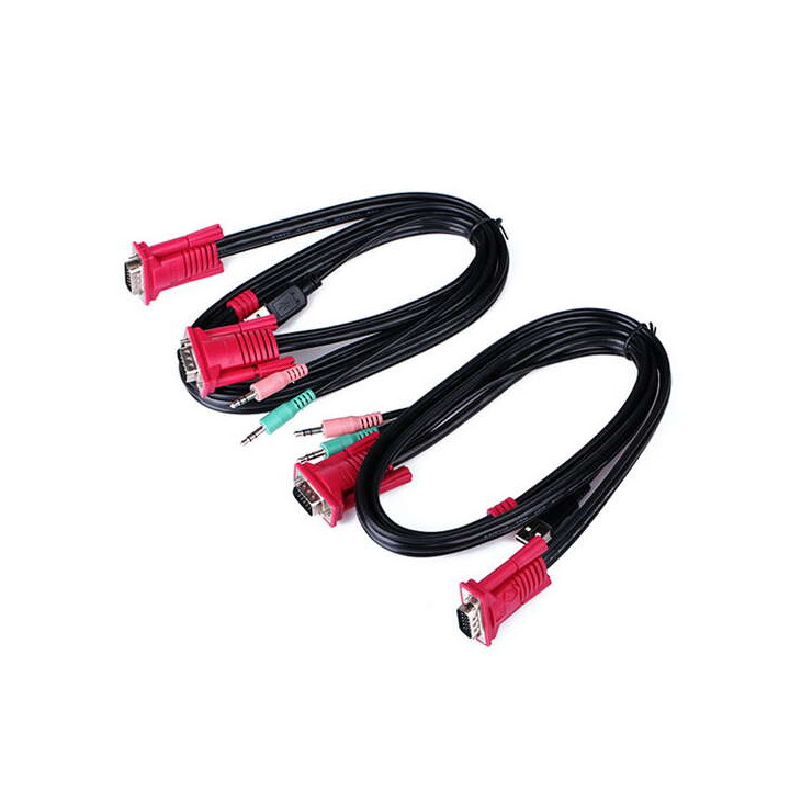 KVM 2 ports  vga usb avec cables
